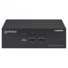 KVM jungiklis Manhattan 4 prievadų 4K@30Hz USB-A garsas mikrofonas