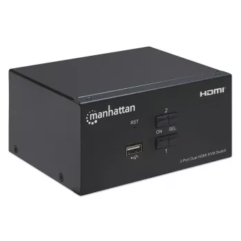 KVM jungiklis Manhattan 2 prievadų 4K HDMI USB garso valdymas 2 kompiuteriams