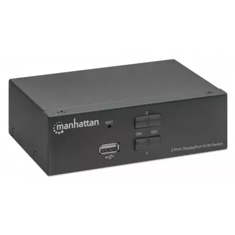 KVM jungiklis Manhattan DisplayPort 1.2 2 prievadų 4K@60Hz USB-A garso