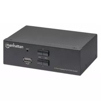 KVM jungiklis Manhattan DisplayPort 1.2 2 prievadų 4K@60Hz USB-A garso