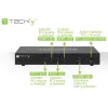 Techly IDATA DP-KVM4 KVM jungiklis, skirtas montavimui į stovą, juodas
