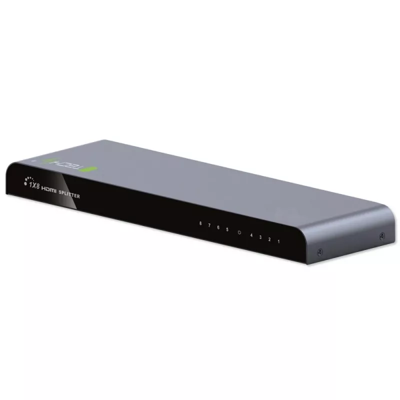 Techly HDMI 2.0 4K UHD 3D dalytuvas 8 krypčių, HDMI, 8x HDMI, 3840 x 2160 pikselių, juoda, aliuminis, 4K Ultra HD