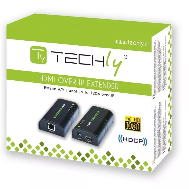 Techly papildomas imtuvas stiprintuvui / skirstytuvui HDMI per IP IDATA EXTIP-373R