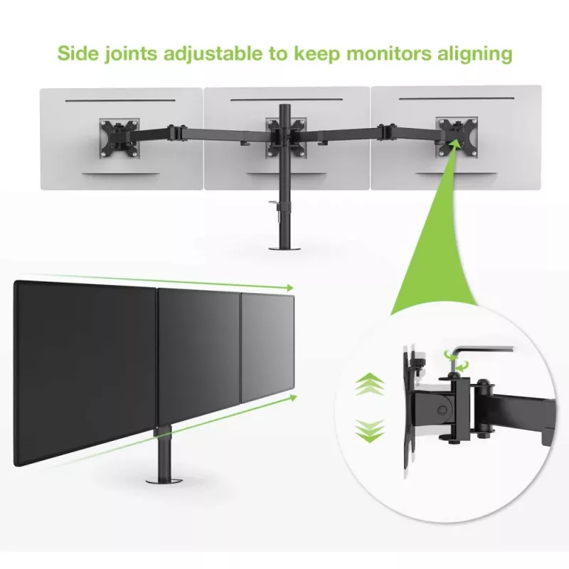 Techly 13-24 colių stalinis stovas 3 monitoriams su terminalu ICA-LCD 482-T