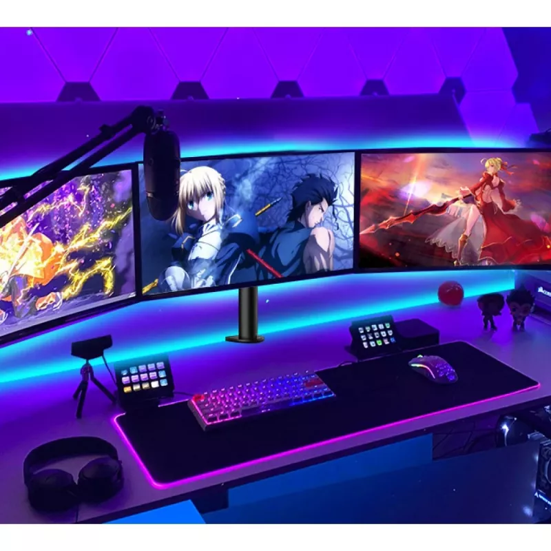 Techly 13-24 colių stalinis stovas 3 monitoriams su terminalu ICA-LCD 482-T