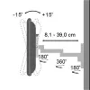 Techly 13–30 colių sieninis laikiklis LED LCD televizoriui, pasukamas, 3 lankstai, juodas, ICA-LCD 104BK