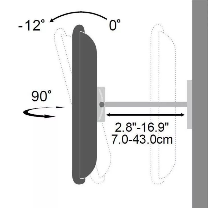Techly 42-70 colių sieninis laikiklis LED LCD televizoriui, pilno judesio, dviguba ranka ICA-PLB 147XL