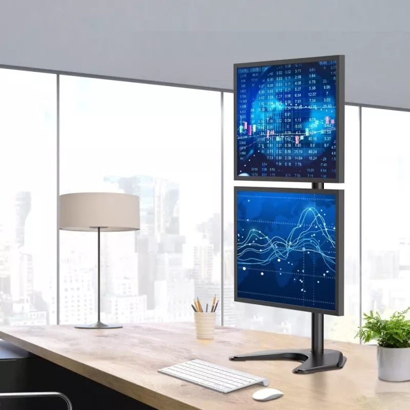 Techly ICA-LCD 2520V monitoriaus laikiklis / stovas 68,6 cm (27 colių) Stalinis Juodas