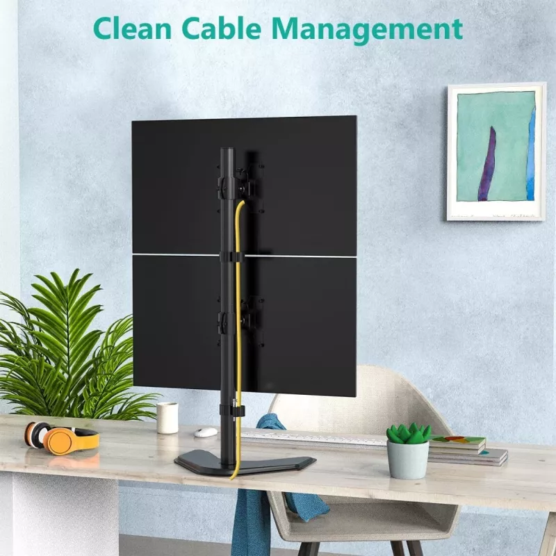 Techly ICA-LCD 2520V monitoriaus laikiklis / stovas 68,6 cm (27 colių) Stalinis Juodas