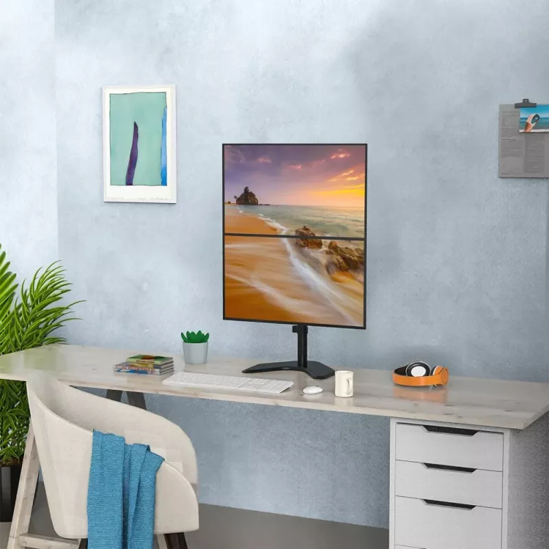 Techly ICA-LCD 2520V monitoriaus laikiklis / stovas 68,6 cm (27 colių) Stalinis Juodas