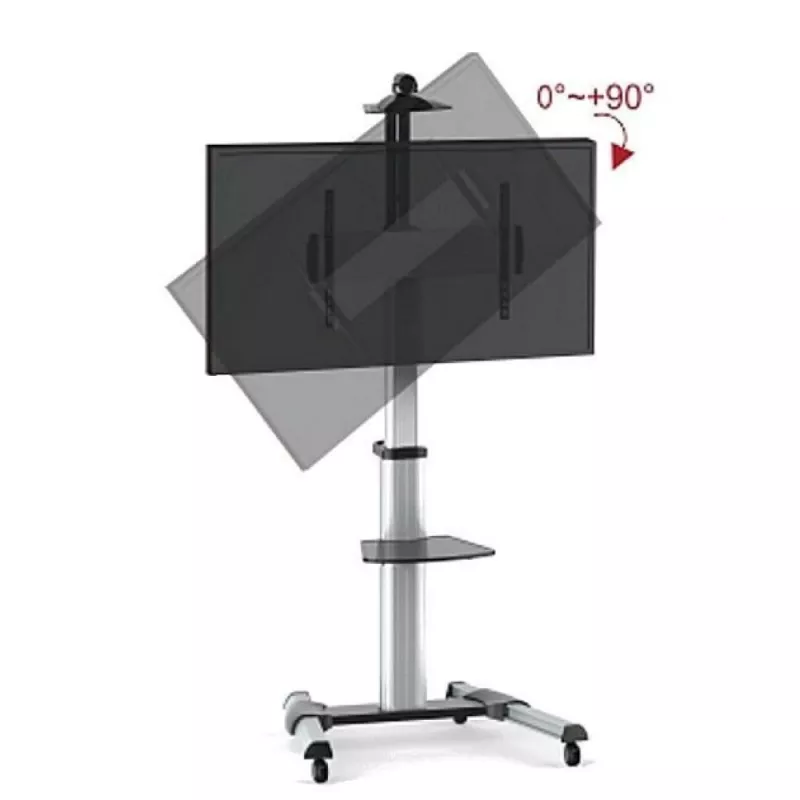 Techly grindų atrama-vežimėlis LCD / LED / plazminiams televizoriams 37–70 su lentyna ICA-TR15