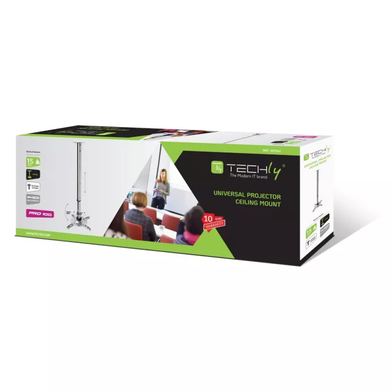 Techly Projektoriaus Lubinio Laikiklio Prailginimas 60-102 cm Sidabrinis ICA-PM 102XL