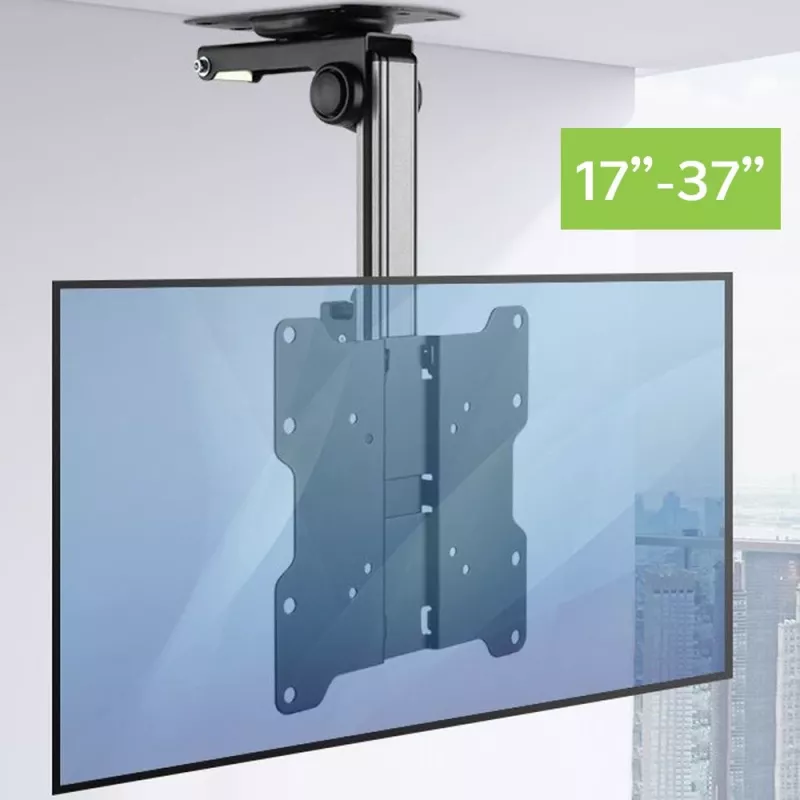 Techly sulankstomas įtraukiamas lubinis laikiklis televizoriui LED / LCD 17 colių – 37 colių juodas