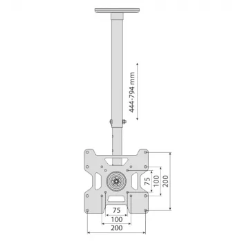 TV laikiklis Techly ICACPLB906 94 cm (37 col.) juodas