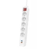 Hama 44133758 maitinimo ilgintuvas 1,4 m 5 kintamosios srovės lizdai (-ų) Vidaus Balta