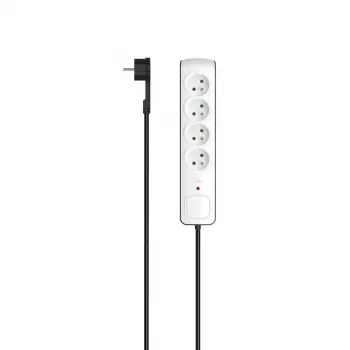 Hama P2223761 maitinimo ilgintuvas 1,5 m 4 kintamosios srovės lizdai (-ų) Vidaus Juoda, Balta