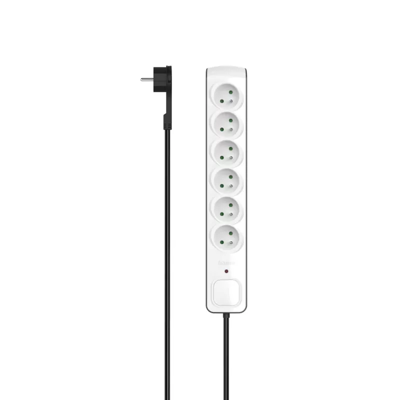 Hama P2223764 maitinimo ilgintuvas 3 m 6 AC lizdai (-ų) Vidaus Juoda, Balta
