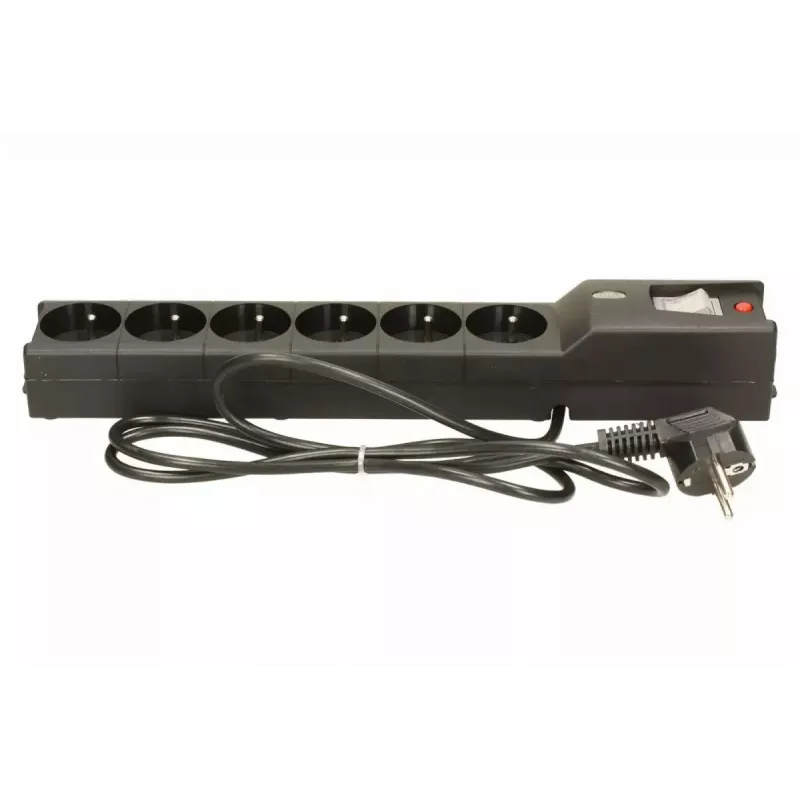Apsauga nuo viršįtampių lestar LX 610 G-A — 6 kintamosios srovės lizdai, IEC 320, 1,5 m laidas, 155 J, 230 V, juoda