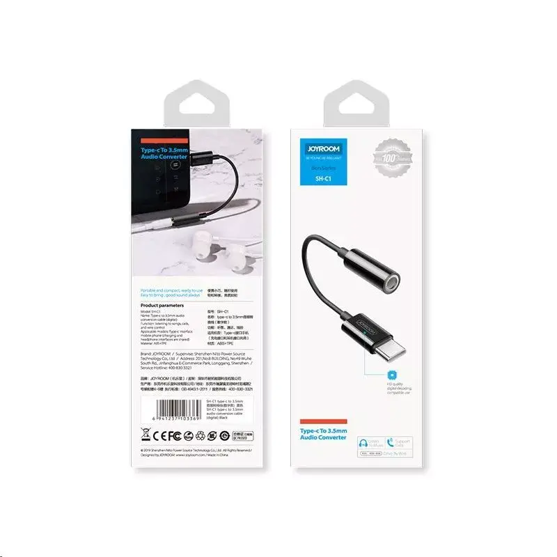 Skaitmeninis garso adapteris Joyroom SH-C1 USB-C į 3.5mm – kompaktiškas 5 g