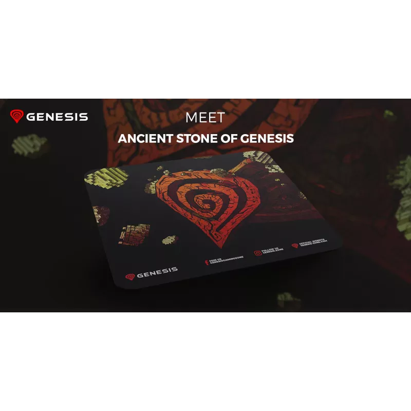 GENESIS Ancient Stone, įvairiaspalvis, paveikslėlis, audinys, guma, žaidimams skirtas pelės kilimėlis