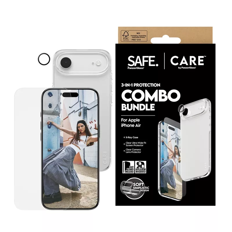 Ekrano apsauga + kameros ir galinės dalies plėvelės rinkinys PanzerGlass, skirtas iPhone 17 Air CR78718