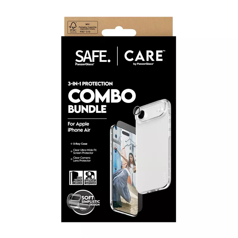 Ekrano apsauga + kameros ir galinės dalies plėvelės rinkinys PanzerGlass, skirtas iPhone 17 Air CR78718