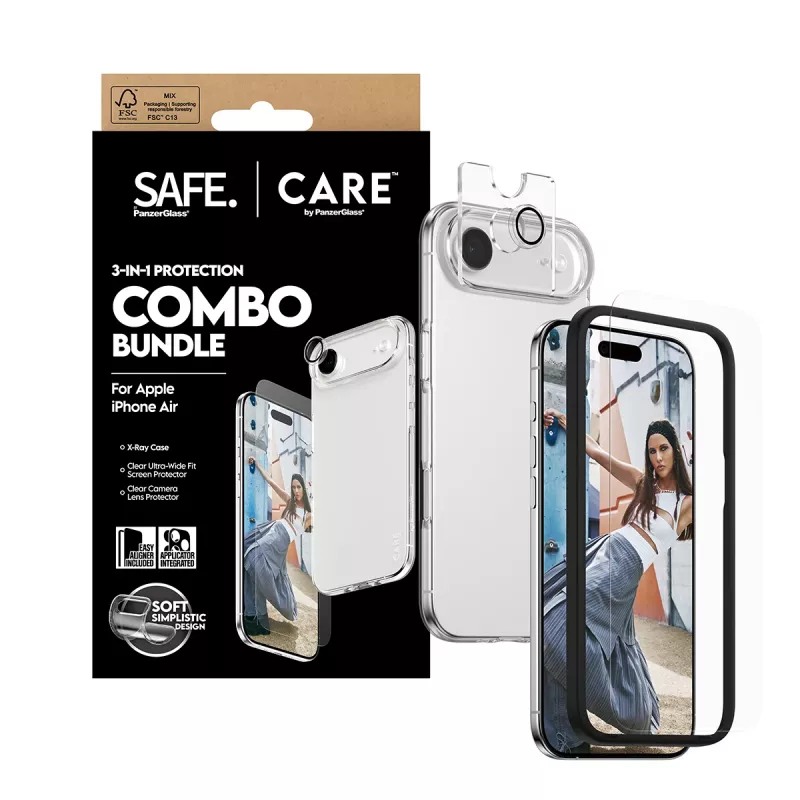 Ekrano apsauga + kameros ir galinės dalies plėvelės rinkinys PanzerGlass, skirtas iPhone 17 Air CR78718