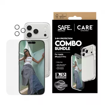 PanzerGlass 3-in-1 Combo Bundle for iPhone 17 Pro CR40572 — ekrano apsauga, kameros dangtelis ir dėklas