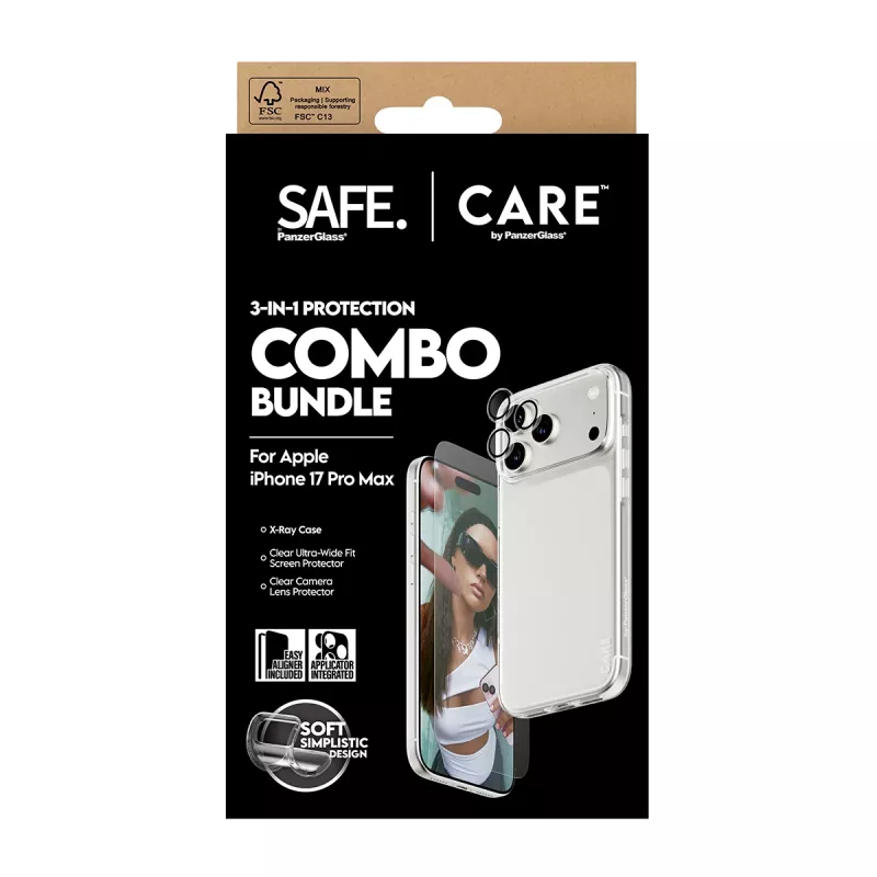 Ekrano apsaugos, dėklo ir kameros lęšių apsaugos rinkinys PanzerGlass, skirtas iPhone 17 Pro Max CR60725