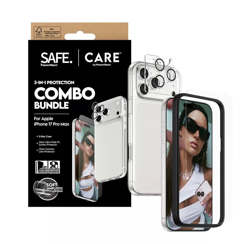 Ekrano apsaugos, dėklo ir kameros lęšių apsaugos rinkinys PanzerGlass, skirtas iPhone 17 Pro Max CR60725
