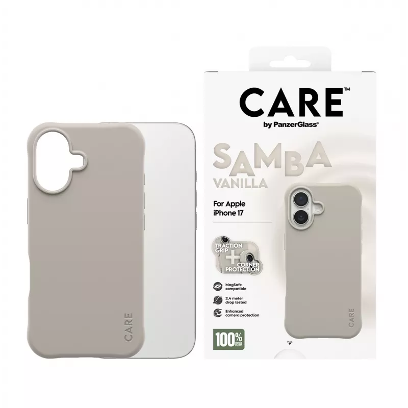 Cover PanzerGlass CARE by madingas dėklas Samba Vanilla w. MagSafe iPhone 17