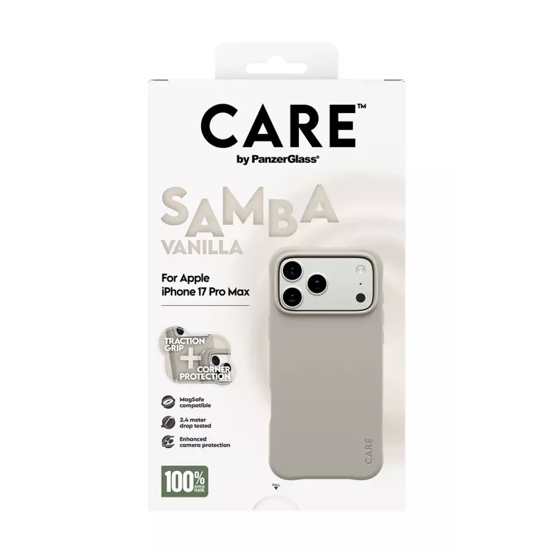 Dėklas PanzerGlass CARE by Fashionable Case Samba Vanilla su MagSafe, skirtas iPhone 17 Pro Max