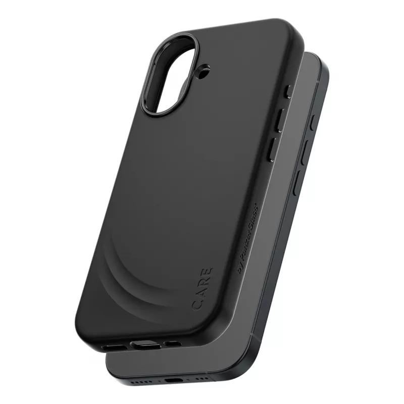 Apsauginis dėklas PanzerGlass CARE Feature FLOW Case Juoda su MagSafe, skirtas iPhone 17