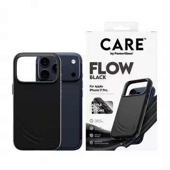 Apsauginis dėklas PanzerGlass CARE by Feature FLOW Case Juoda su MagSafe, skirtas iPhone 17 Pro