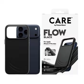 Apsauginis telefono dėklas PanzerGlass CARE by Feature FLOW, skirtas iPhone 17 Pro Max, dangtelis, juodas, suderinamas su MagSafe