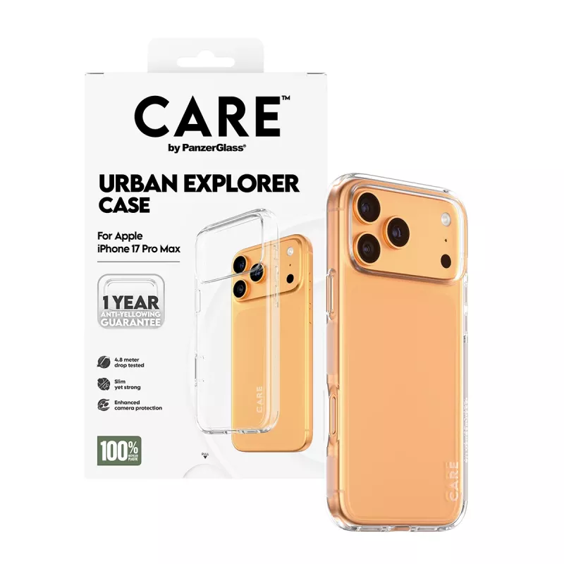 Apsauginis dėklas PanzerGlass CARE Urban Explorer, permatomas, skirtas iPhone 17 Pro Max