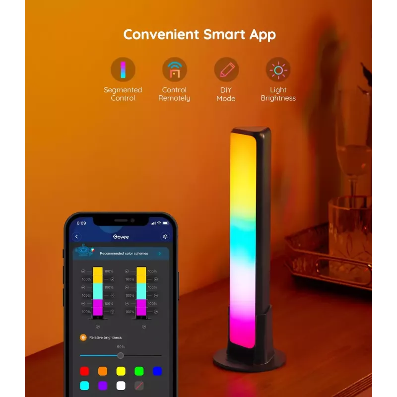 Išmanusis skydelis Govee H6056 Wi-Fi Bluetooth juodas 18W