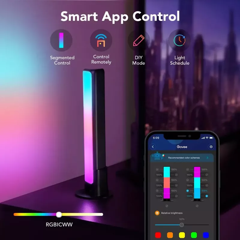 Išmanusis skydelis Govee H6056 Wi-Fi Bluetooth juodas 18W