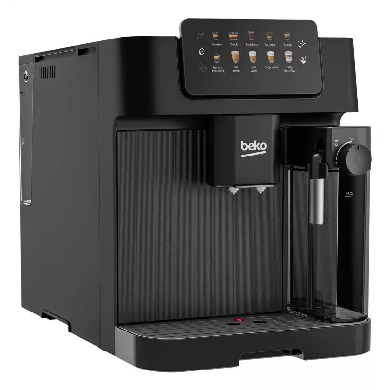 Beko CEG7304B CaffeExperto Kavos aparatas su pieno putotoju, Espreso aparatas, 2 L, Kavos pupelės, Įmontuotas malūnėlis, 1350 W, Juoda, Sidabrinė