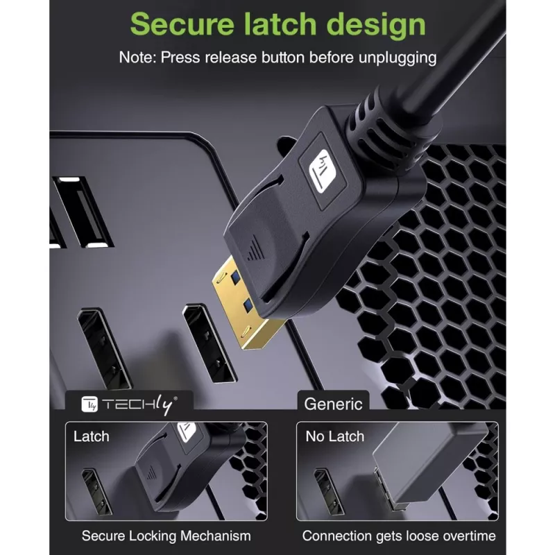 DisplayPort kabelis Techly ICOC-DSP-A21-020 2 m Juoda