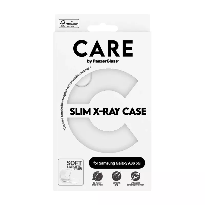 PanzerGlass CARE™ pagal ® X-Ray dėklas Samsung Galaxy A36 5G, Dėklas, Samsung, Samsung - Galaxy A36 5G, 17 cm (6,7 colio), Skaidrus