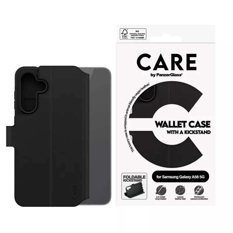 Wallet Case PanzerGlass Samsung Galaxy A56 5G Juoda with Kickstand