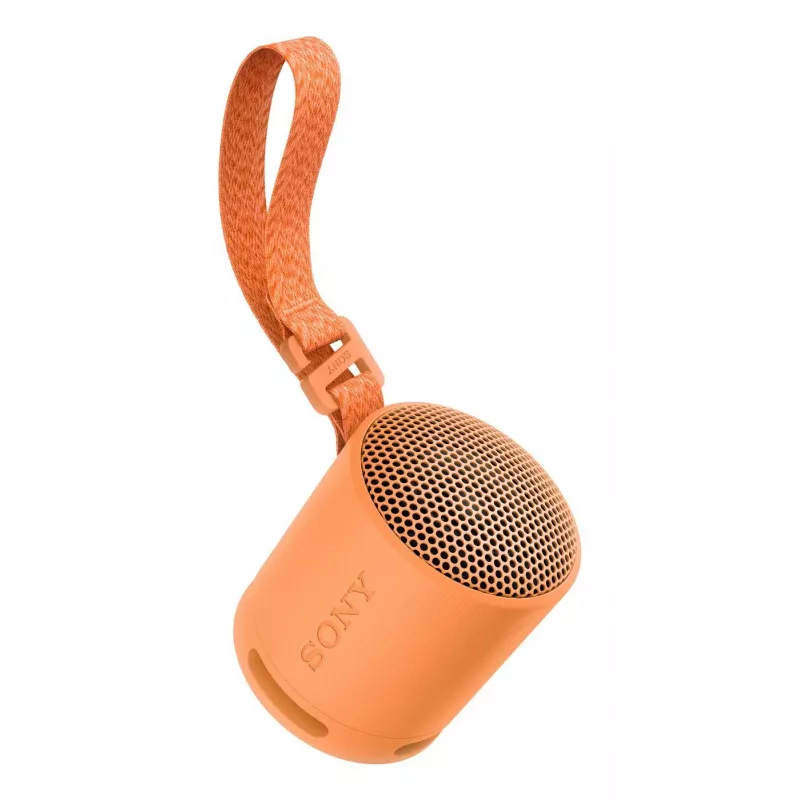 Sony SRS-XB100 - belaidis nešiojamasis garsiakalbis, patvarus IP67 atsparus vandeniui ir dulkėms, 16 val. baterija, ekologiškas, lauko ir kelionių, oranžinės spalvos