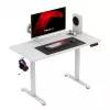 Žaidimų stalas huzaro Hero 8.1 — baltas elektrinis reguliuojamo aukščio stalas 120×60 cm, 720–1180 mm, 50 kg talpa, kabelių valdymas