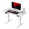 Žaidimų stalas huzaro Hero 8.1 — baltas elektrinis reguliuojamo aukščio stalas 120×60 cm, 720–1180 mm, 50 kg talpa, kabelių valdymas