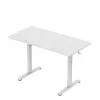 Žaidimų stalas huzaro Hero 8.1 — baltas elektrinis reguliuojamo aukščio stalas 120×60 cm, 720–1180 mm, 50 kg talpa, kabelių valdymas