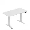Žaidimų stalas huzaro Hero 8.1 — baltas elektrinis reguliuojamo aukščio stalas 120×60 cm, 720–1180 mm, 50 kg talpa, kabelių valdymas