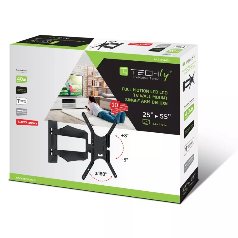 Techly ICA-PLB 271M TV laikiklis/stovas 132.1 cm (52 col.) Juoda