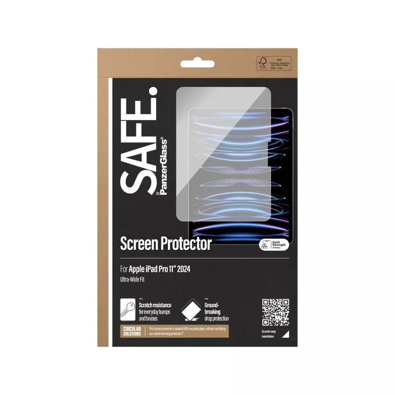 “PanzerGlass SAFE. by®” ekrano apsauga iPad Pro 11'' (2024-2025) | Itin platus pritaikymas