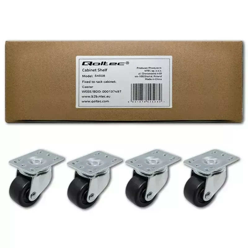 Ratukų rinkinys stelažui QOLTEC 4 vnt. be fiksavimo modelis 54508
